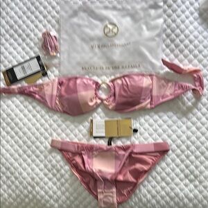 Vix Pink and Cream Bikini Set